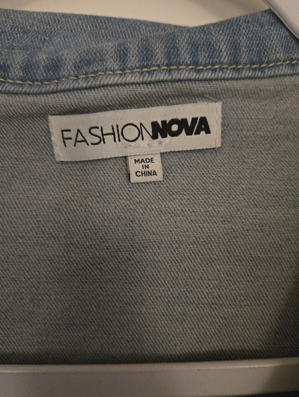 Fashion Nova Light Wash Denim Top - Picture 3 of 4